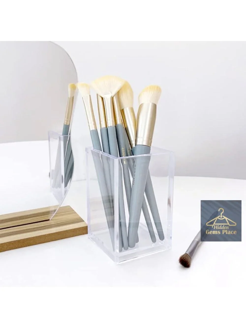 Clear Acrylic Pencil Pen Holder Cup, 3 Pack, Makeup Brush Holder, Desk Organizer